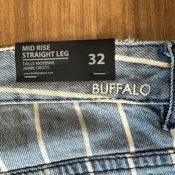 Buffalo David Bitton Blue & White Striped “Richie” Jeans, Mid-Rise,‎ Size 32 NEW - Picture 7 of 9